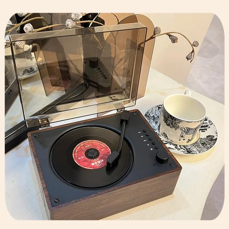 Retro CD-speler Bluetooth 5.1 Draagbaar Hout USB AUX Woonkamer Slaapkamer Muziekspeler Oplaadbaar Afstandsbediening Vintage | Sansoti