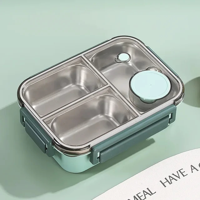 Roestvrijstalen Geïsoleerde Lunchbox Met Compartimenten En Lekvrije Deksel Voor Warme En Koude Maaltijden Onderweg | Sansoti