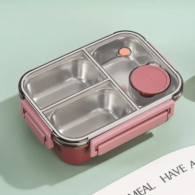 Roestvrijstalen Geïsoleerde Lunchbox Met Compartimenten En Lekvrije Deksel Voor Warme En Koude Maaltijden Onderweg | Sansoti