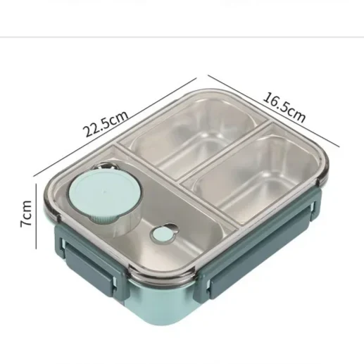 Roestvrijstalen Geïsoleerde Lunchbox Met Compartimenten En Lekvrije Deksel Voor Warme En Koude Maaltijden Onderweg | Sansoti