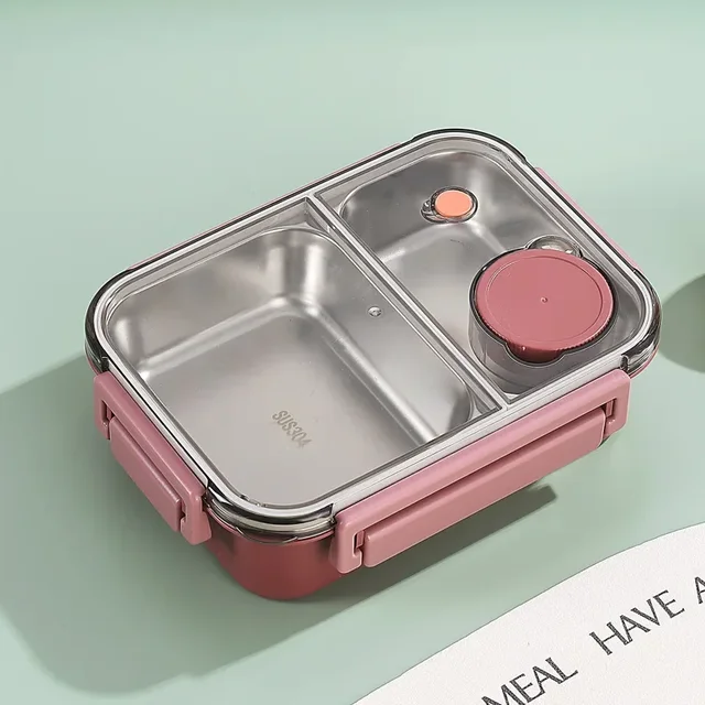 Roestvrijstalen Geïsoleerde Lunchbox Met Compartimenten En Lekvrije Deksel Voor Warme En Koude Maaltijden Onderweg | Sansoti