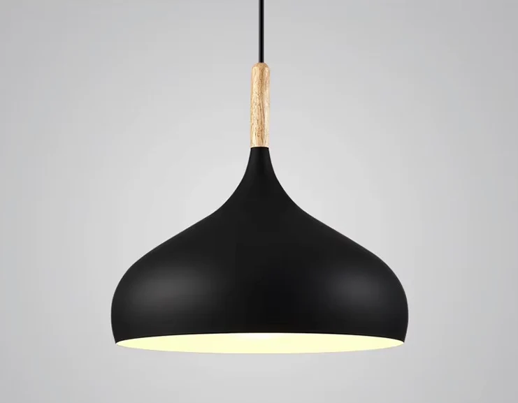 Scandinavische Hanglamp Aluminium Hout Design E27 Kleuren 24cm | Sansoti