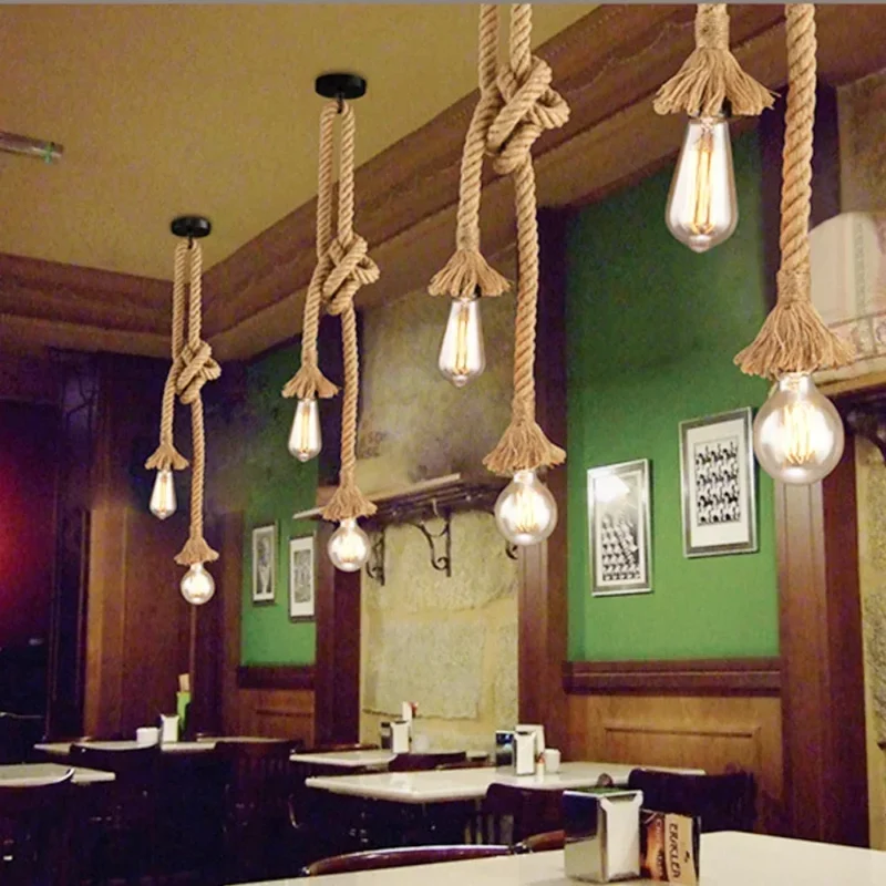 Touw Hanglamp E27 Vintage Industrieel Enkel Dubbel 0.5M-4M | Sansoti