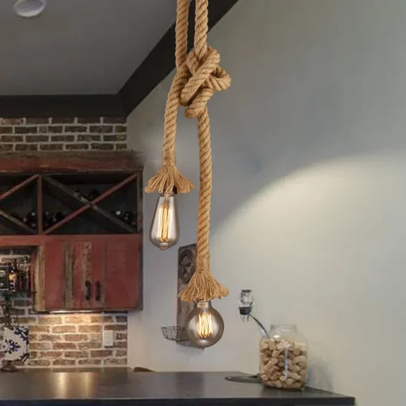 Touw Hanglamp E27 Vintage Industrieel Enkel Dubbel 0.5M-4M | Sansoti