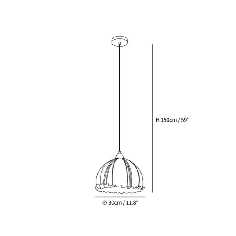 Hanglamp Wabi Sabi Hout En Witte Stoffen Kap Scandinavisch E27 | Sansoti