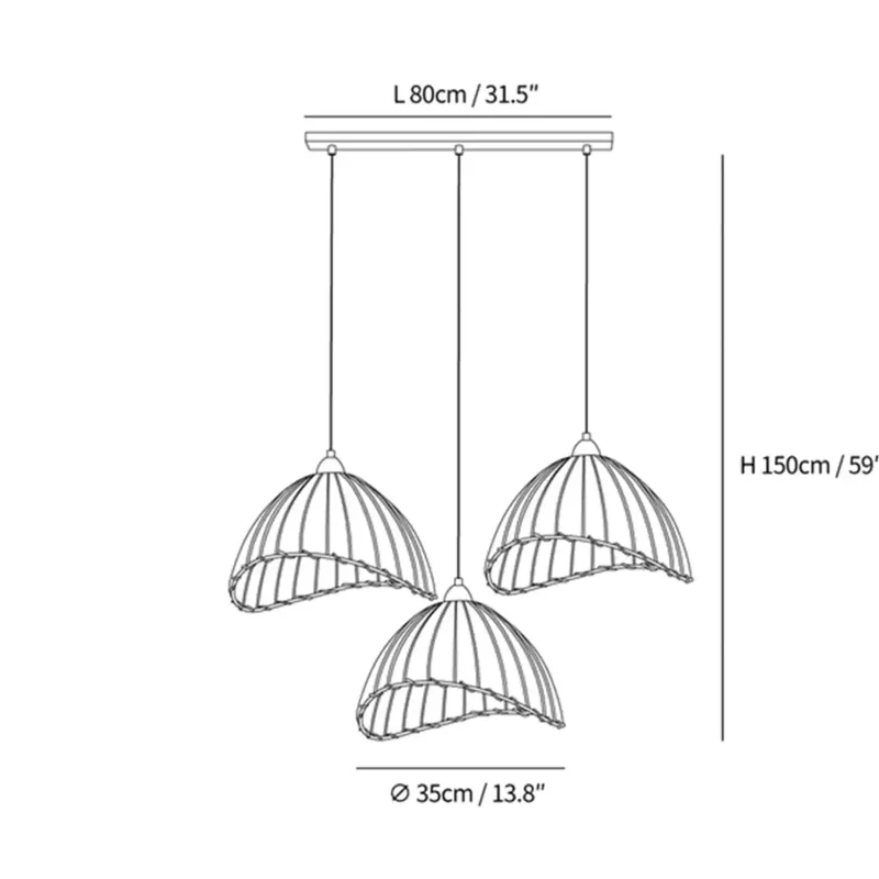Hanglamp Wabi Sabi Hout En Witte Stoffen Kap Scandinavisch E27 | Sansoti