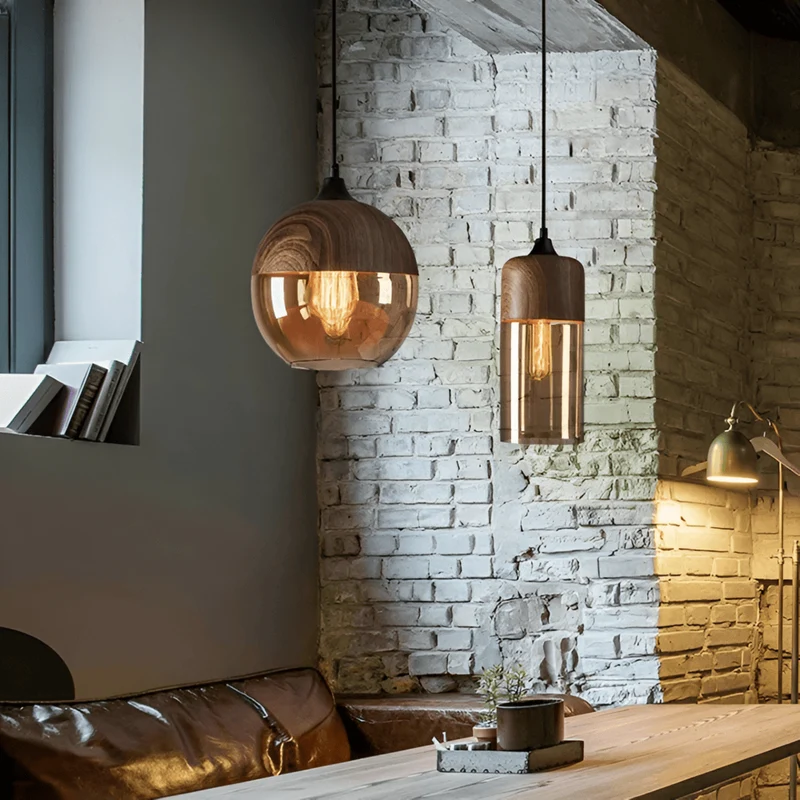 Hanglamp Retro Glas Scandinavisch Metaal Amber Verstelbaar E27 | Sansoti