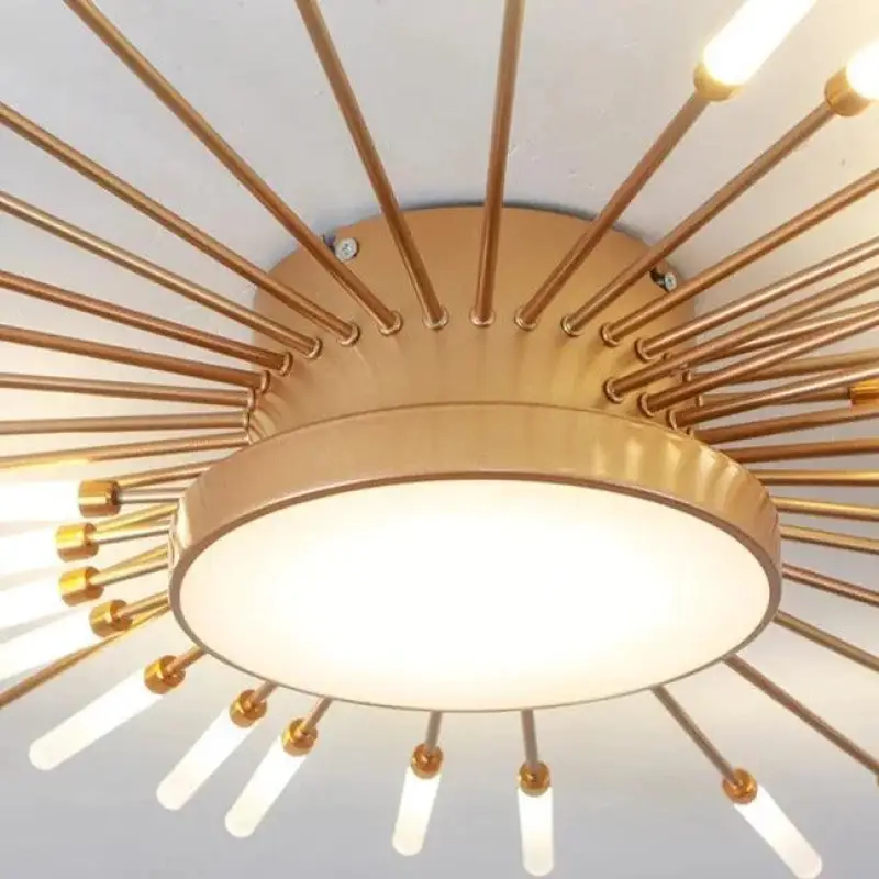 Plafondlamp Zon Design LED Aluminium Goud Zwart 128cm Modern | Sansoti