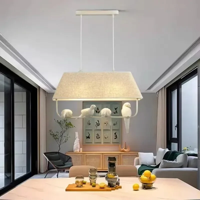 Vogel Hanglamp Met Kap Beige E27 Decoratief Woonkamer Eetkamer | Sansoti