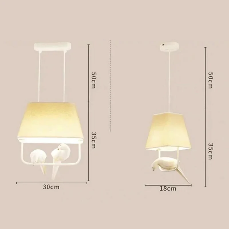 Vogel Hanglamp Met Kap Beige E27 Decoratief Woonkamer Eetkamer | Sansoti