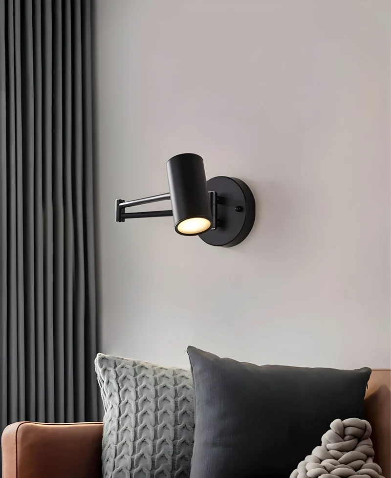 Wandlamp Verstelbare Arm LED Metaal Goud Zwart Slaapkamer Leeslamp Draaibaar Flexibel Bedlamp Woonkamer | Sansoti