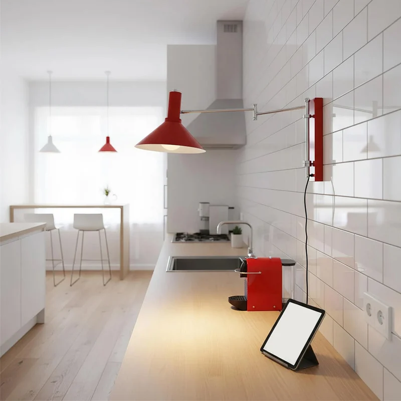 Wandlamp Zwenkbaar 360 Graden Metaal E27 Bedlamp Woonkamer Slaapkamer Modern | Sansoti