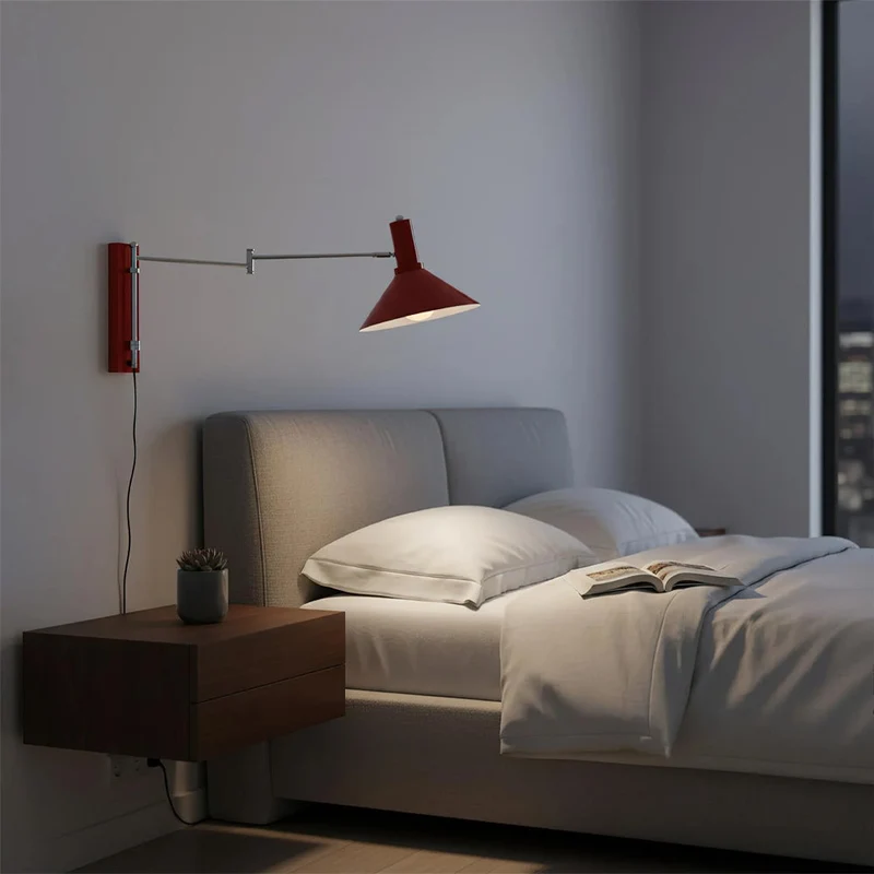 Wandlamp Zwenkbaar 360 Graden Metaal E27 Bedlamp Woonkamer Slaapkamer Modern | Sansoti
