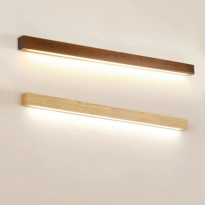 Houten Wandlamp met Spiegel LED Badkamer Slaapkamer Keuken Rond Acrylic | Sansoti