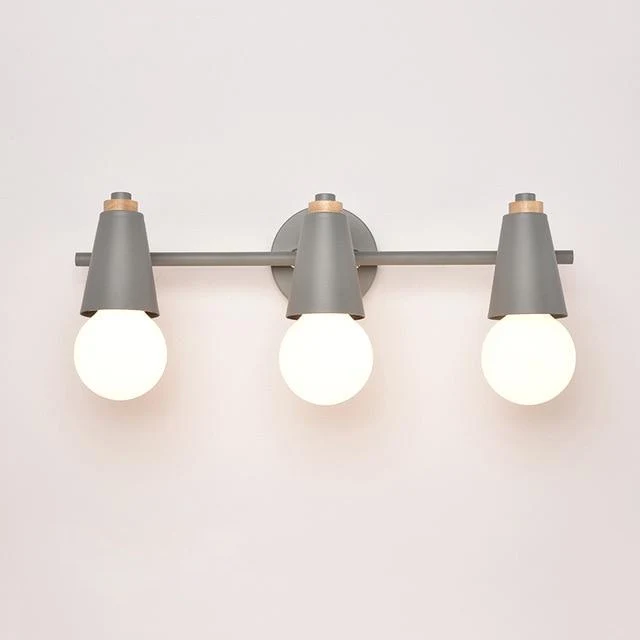 Wandlamp Metaal Hout 2 of 3 Lichts E27 Gekleurd Modern Slaapkamer Woonkamer | Sansoti