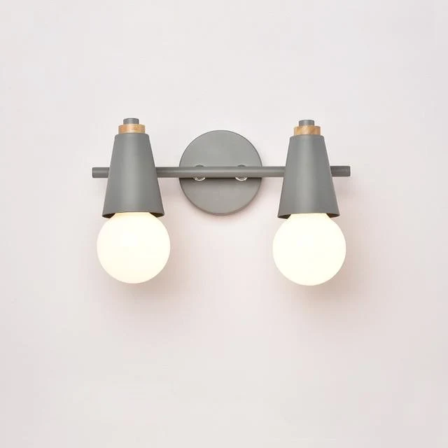 Wandlamp Metaal Hout 2 of 3 Lichts E27 Gekleurd Modern Slaapkamer Woonkamer | Sansoti