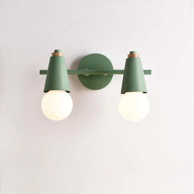 Wandlamp Metaal Hout 2 of 3 Lichts E27 Gekleurd Modern Slaapkamer Woonkamer | Sansoti