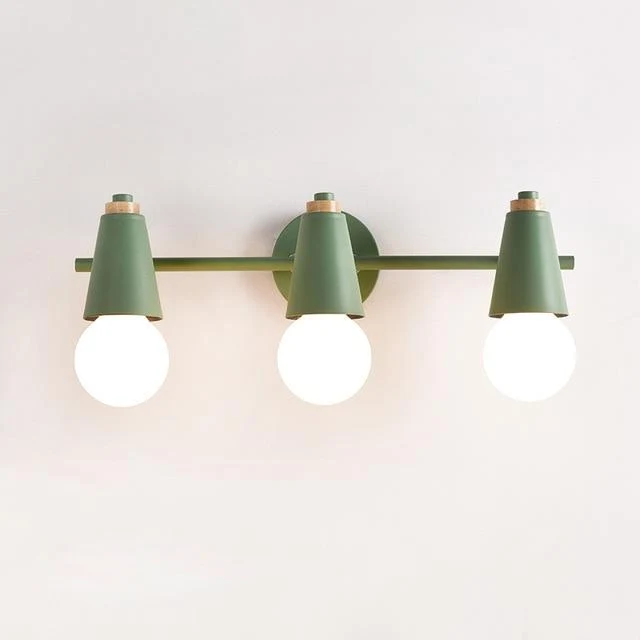 Wandlamp Metaal Hout 2 of 3 Lichts E27 Gekleurd Modern Slaapkamer Woonkamer | Sansoti