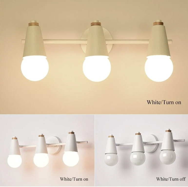 Wandlamp Metaal Hout 2 of 3 Lichts E27 Gekleurd Modern Slaapkamer Woonkamer | Sansoti
