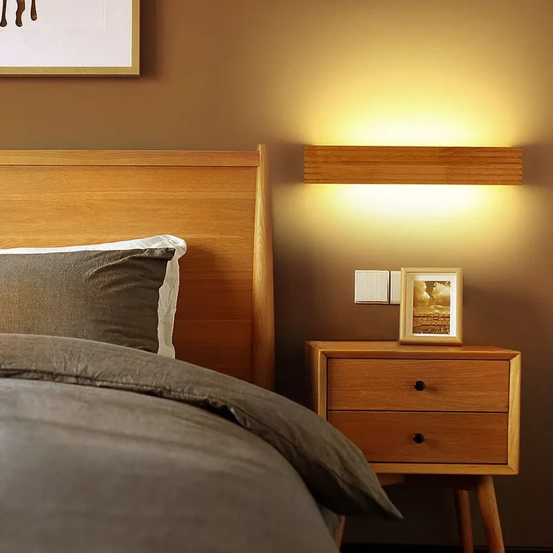 Wandlamp Hout Acryl Scandinavisch LED E27 Slaapkamer Leeshoek Gang Woonkamer Bedlamp Nordic | Sansoti