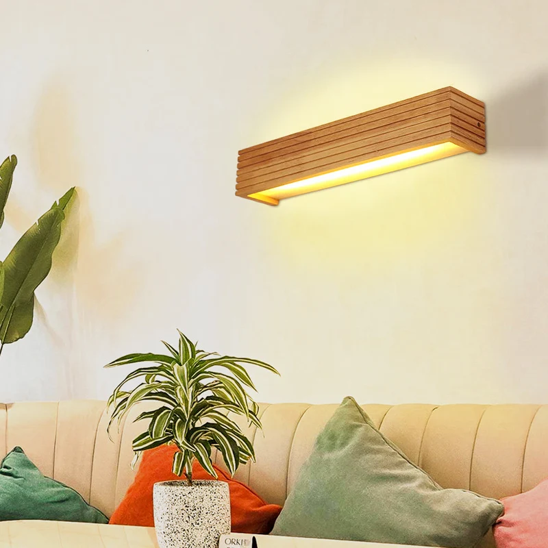 Wandlamp Hout Acryl Scandinavisch LED E27 Slaapkamer Leeshoek Gang Woonkamer Bedlamp Nordic | Sansoti