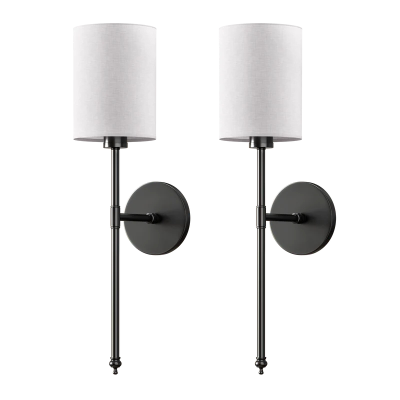 Wandlamp Goud Witte Cilinderkap Set 2 Draadloos Afstandsbediening Dimbaar RGB Slaapkamer | Sansoti