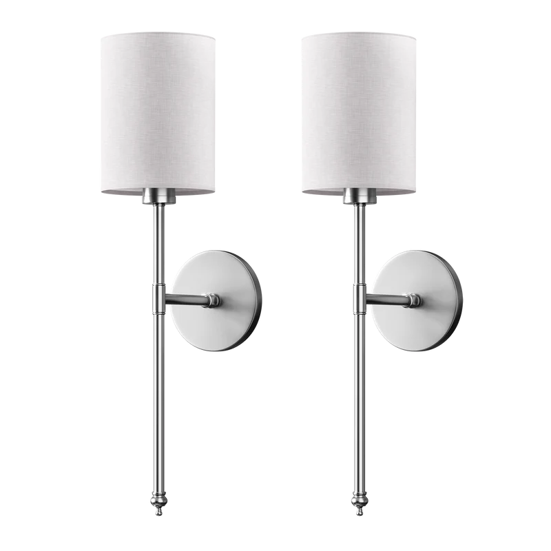 Wandlamp Goud Witte Cilinderkap Set 2 Draadloos Afstandsbediening Dimbaar RGB Slaapkamer | Sansoti