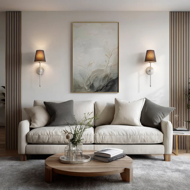 Wandlamp Goud Zwarte Kap Set 2 Draadloos Afstandsbediening Dimbaar RGB Slaapkamer Woonkamer | Sansoti