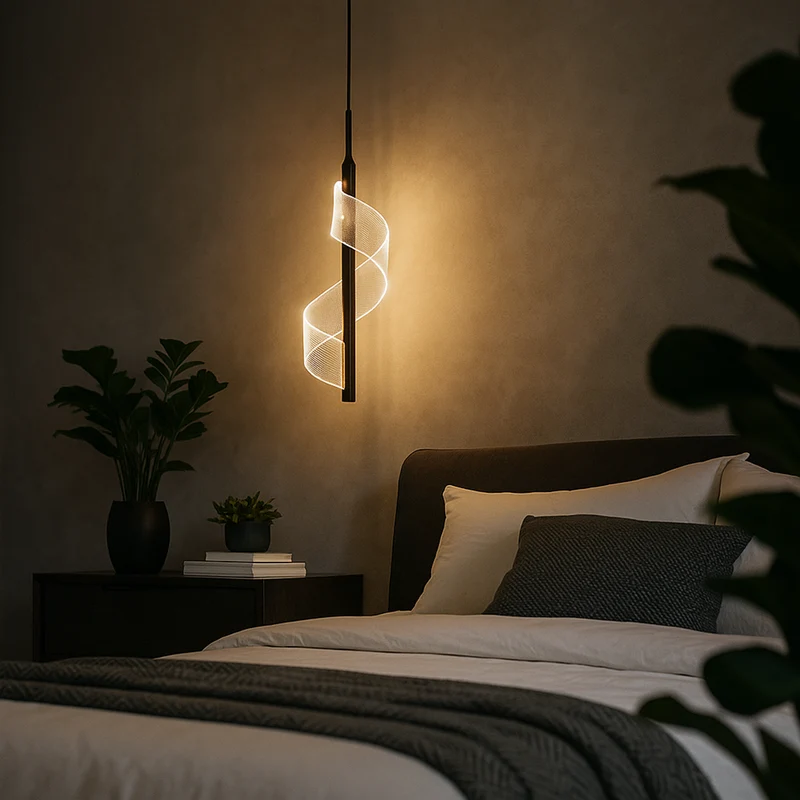 Wandlamp LED Spiraal Acryl Zwart Metaal Woonkamer Slaapkamer Gang Decoratieve Muurlamp Modern Sculpturaal | Sansoti