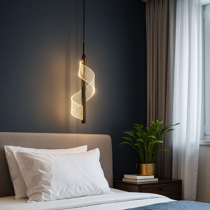 Wandlamp LED Spiraal Acryl Zwart Metaal Woonkamer Slaapkamer Gang Decoratieve Muurlamp Modern Sculpturaal | Sansoti
