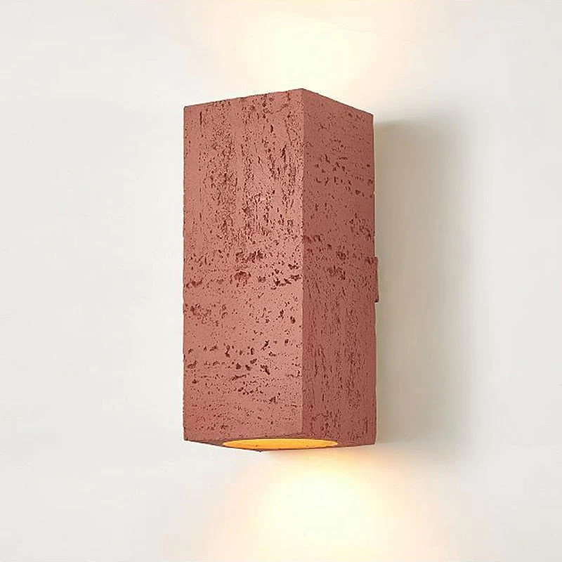 Japandi Wandlamp Travertijn Look Cement Rechthoek Warm Licht Woonkamer Slaapkamer | Sansoti