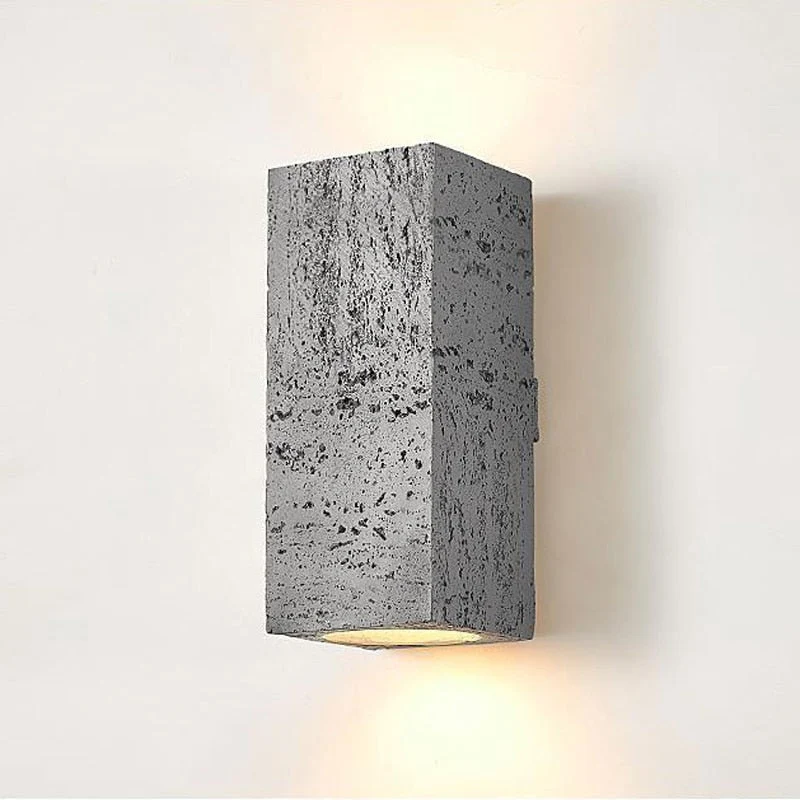 Japandi Wandlamp Travertijn Look Cement Rechthoek Warm Licht Woonkamer Slaapkamer | Sansoti
