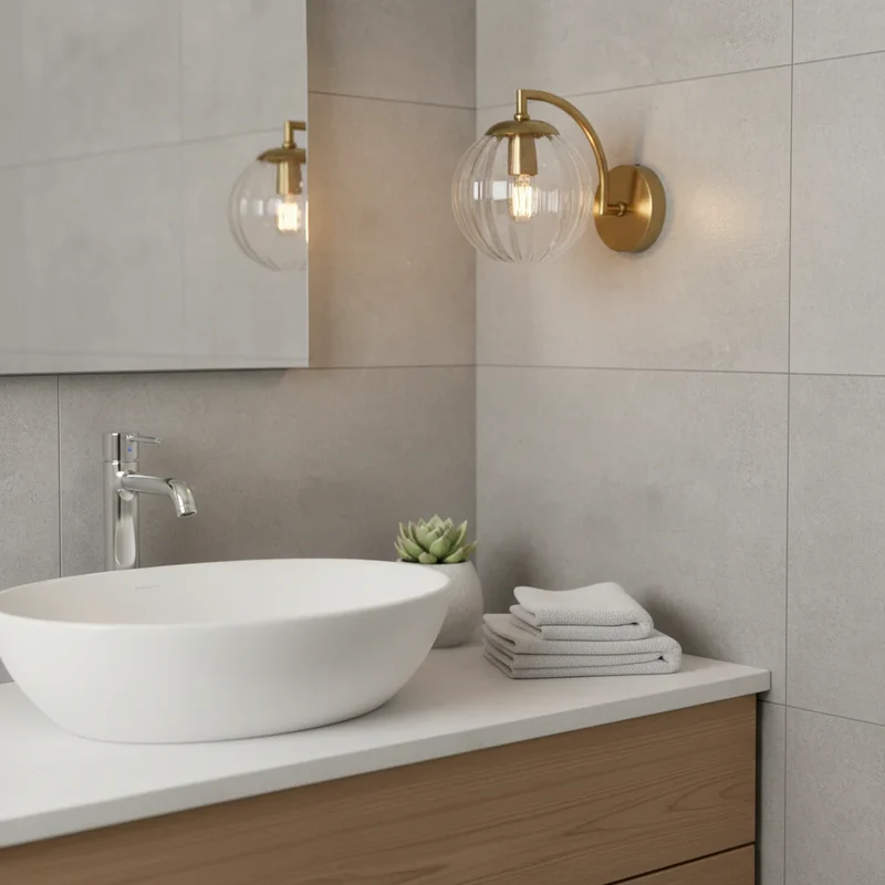 Wandlamp Bol Getint Glas Goud Metaal E14 Woonkamer Slaapkamer Hal Retro Modern | Sansoti
