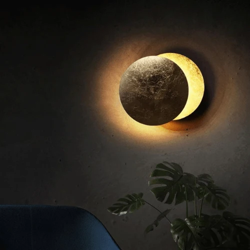 Wandlamp Zonsverduistering Draaibaar Metaal Goud Art Deco LED | Sansoti