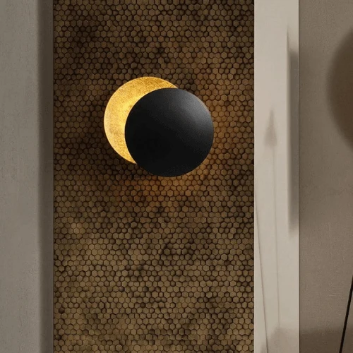 Wandlamp Zonsverduistering Draaibaar Metaal Goud Art Deco LED | Sansoti