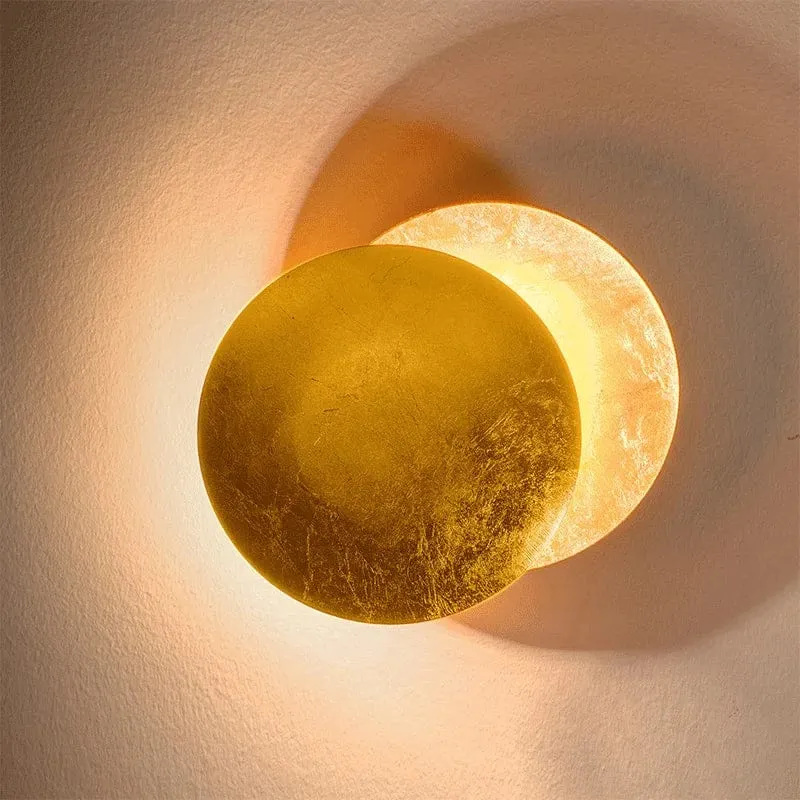 Wandlamp Zonsverduistering Draaibaar Metaal Goud Art Deco LED | Sansoti