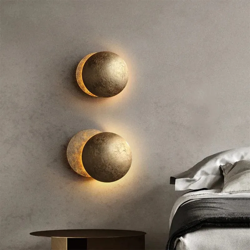 Wandlamp Zonsverduistering Draaibaar Metaal Goud Art Deco LED | Sansoti
