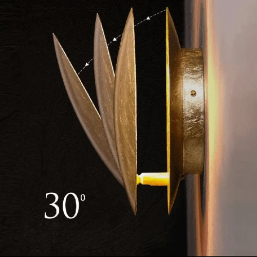Wandlamp Zonsverduistering Draaibaar Metaal Goud Art Deco LED | Sansoti