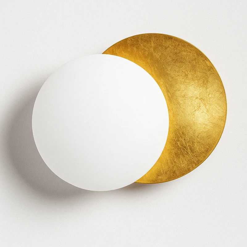 Wandlamp Zonsverduistering Draaibaar Metaal Goud Art Deco LED | Sansoti