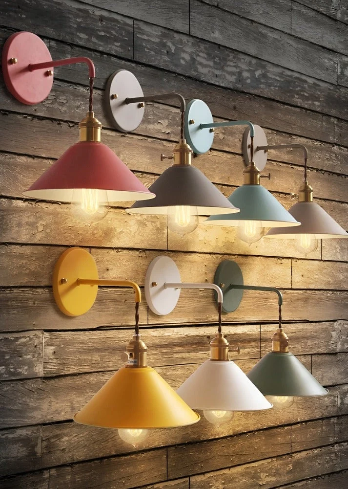 Wandlamp Retro Vintage Metaal Kegelvorm 22cm Industrieel Design | Sansoti
