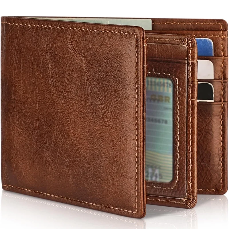 Leren Bifold Portemonnee met RFID Bescherming voor Heren – Compacte Uitvoering 13 Kaartsleuven Veilig Betalen | Sansoti