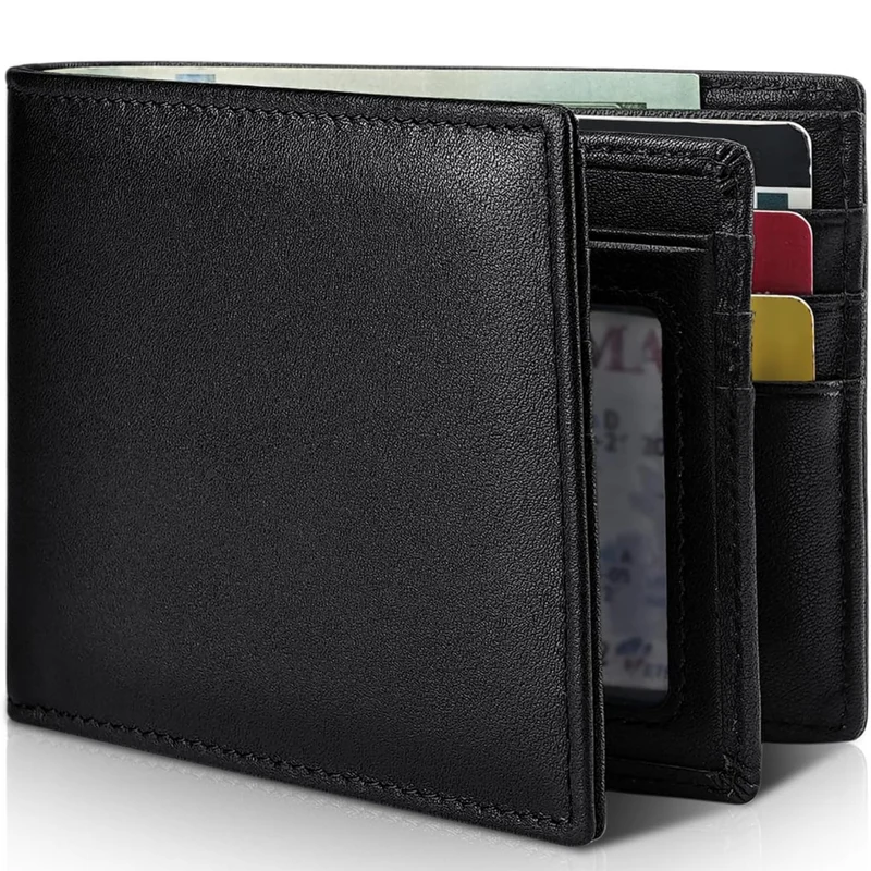 Leren Bifold Portemonnee met RFID Bescherming voor Heren – Compacte Uitvoering 13 Kaartsleuven Veilig Betalen | Sansoti