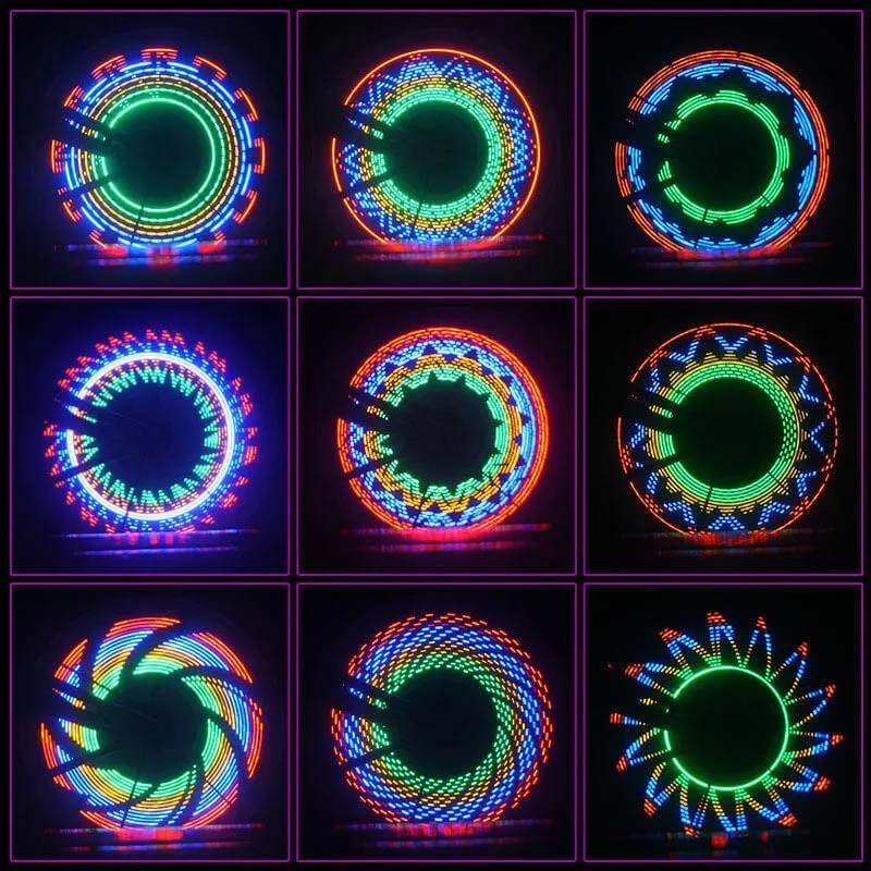 RGB Fietswiel Spaakverlichting 32 LED Patronen Zichtbaarheid Veiligheid Fietsverlichting Wielverlichting | Sansoti
