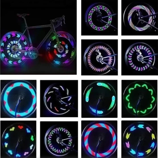 RGB Fietswiel Spaakverlichting 32 LED Patronen Zichtbaarheid Veiligheid Fietsverlichting Wielverlichting | Sansoti