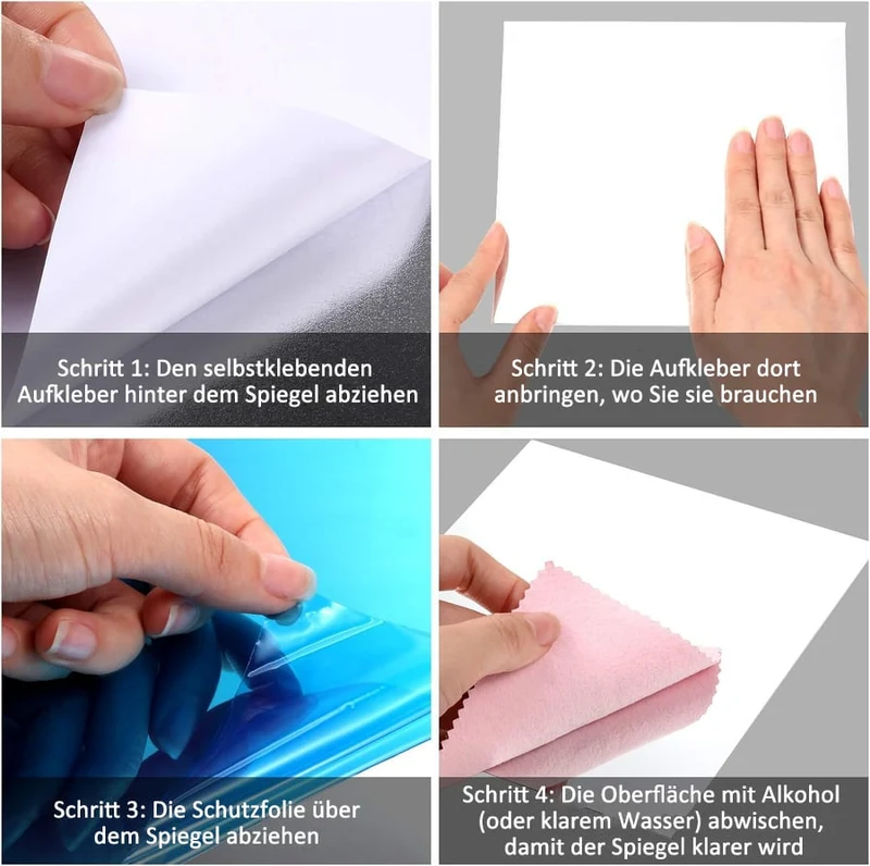 Buigbare Spiegelfolie Onbreekbaar PET 60x200 50x100 Zelfklevend Veilig Kindvriendelijk Interieur Decoratie | Sansoti