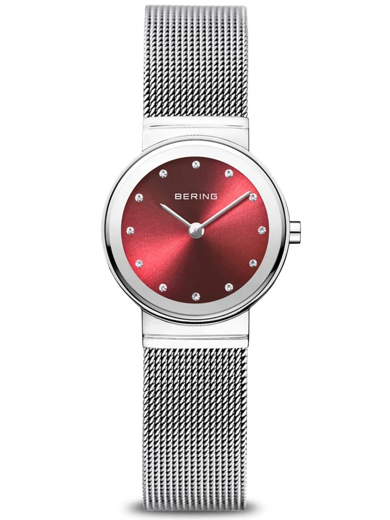 Bering Classic 10126-003 Damen Armbanduhr Rot • Saphirglas entspiegelt • Skandinavisches Design