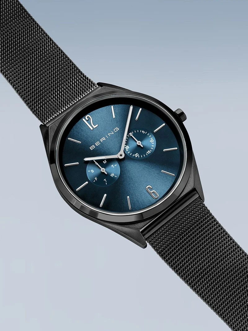 BERING Ultra Slim 17140-227 Herrenuhr Schwarz • Saphirglas • Schlankes Milanaise-Design