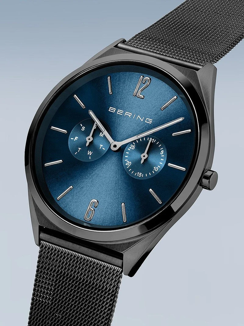 BERING Ultra Slim 17140-227 Herrenuhr Schwarz • Saphirglas • Schlankes Milanaise-Design