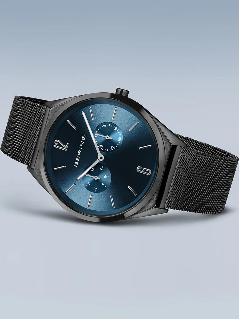 BERING Ultra Slim 17140-227 Herrenuhr Schwarz • Saphirglas • Schlankes Milanaise-Design