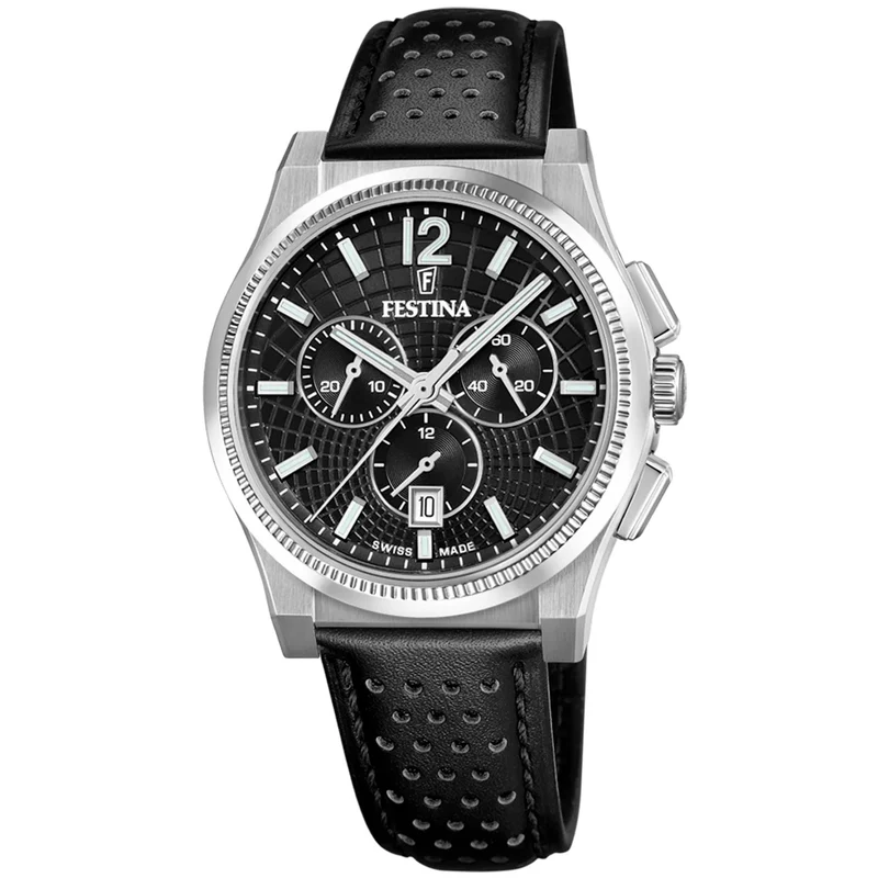 Festina Rivé F20060/4 Herren Armbanduhr Schwarz • Automatikwerk Swiss Made • Saphirglas